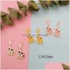 Charms 20 stcs12x29mm Email Anamel Animal Giraffe Oil Drip voor sieraden maken Earring hangere mode bedel Bracelet Zina legering Druppel Dhagq