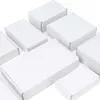 Emballage cadeau 5pcs 10pcs / boîte-cadeau blanche transport de vêtements emballage en carton ondulé petit support en carton taille personnalisée et imprimé 0207