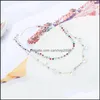 Chokers Bohemian Crystals Beads Chain Choker Fashion Jewelry Mti Layers Handmade Clavicle Necklaces For Women Girls Drop Delivery Pen Dhrwt