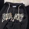 Kvinnors hoodies tröjor kvinnor vintage zip up hoodies harajuku casual brev tryck långärmad lös huvtröjor goth streetwear jackor rockar y2k 230207