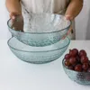 Plates Large Salad Bowl Fruit Tray Environmental Protection Vintage Blue Anti-slip Glass Plate