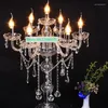 Tafellampen grote glazen lamp kandelaar kristallen werk dest light restaurant bruiloft kaarsenhouders lichten