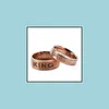 Bandringar rostfritt st￥l smycken bokst￤ver kung drottning ring titanium krona par finger droppe leverans dhaku