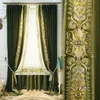 Curtain & Drapes Retro American Embroidered Floral Velvet High-end French Light Luxury Bay Window Balcony Curtains For Living Dining Room Be