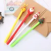 2PC Cartoon Elk Christmas Gel Pen Kawaii Learning Stationery Escritura creativa Suministros de oficinas de examen de examen negro Suministros