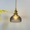 Lampy wiszące japońskie światła wewnętrzne szkła luminaria dekoracja nowoczesna mosiężna lampa LED Lampa do sypialni kuchnia E27 żarówka bursztyna szary