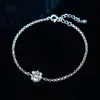 Pulseras de eslabones Cadena de plata de ley S925 1,0 copo de nieve Moissanite joyería clásica señoras hermosa pulsera GiftLink