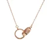 Collier de créateur de doubles anneaux Love Diamond plaqué Gold Collier Elegant Exquis Chains For Men Fis