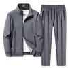 Survêtements pour hommes Sportswear Plus Size M8XL Blazer Deux Pièces Zipper Manteau Pantalon Costume 230206