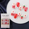 Valse nagels 24 stks Kerstmis met jelly lijm draagbare korte elanden sneeuwontwerp nep nagels tips acryl volledige dekpers aan