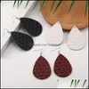 Dangle Chandelier Pu Leather Weave Pattern Waterdrop Earring For Women Colorf Oval Hook Drop Trendy Jewelry Gift Delivery Earrings Dh60U