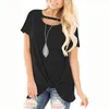 T-shirt da donna T-shirt da donna in cotone a maniche corte T-shirt da donna O-Collo Slim Pullover Camicia lunga senza confini