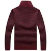 Pulls pour hommes automne épais chaud tricoté pull solide à manches longues col roulé demi-zip polaire hiver pull confortable vêtements 230206