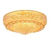 American Golden Crystal Sufit Lightre European Luksusowe lampy sufitowe LED Nowoczesne okrągłe powierzchniowe montowane lusres domowe dekoracja oświetlenia wewnętrznego