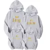 Men's Hoodies Sweatshirts Lover Tracksuit King Queen Letter Print Family Matching Clothes Dad Mom Daughter Son Pullover Parent-child Outfit Sweatshirt 230207