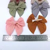 Hair Accessories 4'' Fable Bow Clips For Baby Girls Linen Bows Alligator Infants Toddler Kids Hairgrips