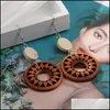 Dangle Lustre Mode Géométrique Mignon Boucle D'oreille En Bois Pour Les Femmes Élégantes Summer Beach Party Bijoux Cadeau Drop Livraison Boucles D'oreilles Dhfic