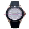 luxury mens watches 116655 40mm diamond dial black rubber strap rose gold steel bezel male wristwatches original box paper242J