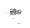 Cluster Ringe S925 Sterling Silber Hohl Ruyi Muster Rotation Acht Auspicious Plattenspieler Jade Weiblichen Ring