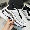 Echt authentieke kwaliteit Designer Casual Shoes Air Cushion Sneakers Leather Trainers Fashion Shoespatchwork Platform Vat-up Print Dadshoes met doos