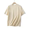 Dames t -shirt zomer dames t -shirt korte mouw casual top tees dik hoogwaardig shirt wit beige paars geel grijs 230206