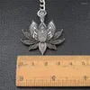 Keychains 1pcs Lotus Mandala Flower Keychain Yoga Zen Buddhism Religious Amulet Jewelry Gift For Women