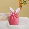 Party Supplies 8 F￤rger Velvet Easter Bunny Bag Easter Presentp￥se Blank Sublimering Bag For Kids Easter SN633