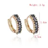 Hoop Earrings Modern Women Gold Multi-Color Square Crystal Jewelry Gifts For Female BH