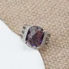 Bagues Vintage en Zircon violet, nouvelle Collection, 16x12mm, anneau torsadé multicouche, cadeau du jour commémoratif pour dames