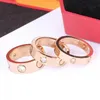 love screw ring women men Couple Rings classic luxury designer jewelry Titanium steel Alloy Gold-Plated Gold Silver Rose Never fade Not allergic 4/5/6mm with CZ stone