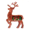 Dekoracje świąteczne ozdoby renifery z jasnym drewnianym drzewem Luminous Elk DED Dekoracja do domu w domu centrum handlowego