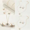 Oorbellen ketting kalkoen boze oog oorbel voor vrouwen strass blauwe ogen sieraden sets drop levering dhmdv