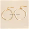 Bracelets de cheville chaîne de perles d'imitation douce pour femmes mode bracelet à la mode pied bijoux de corps accessoires C3 livraison directe Dhnka