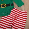 Set di abbigliamento Born Baby Boy Pagliaccetto Abiti natalizi Girl Stripe Print Manica lunga 1st Xmas Tuta Infantile 3PCS