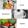 Bowls Bowl Plate Stainless Camping Steel Salad Plates Eating Dishes Serving Dinner Dish Soup Metal Fruit Mixing Storage Container Rice