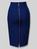 スカート16色xl xl xxlセクシーなソリッドジッパーオレンジブルーブラックレッドホワイトピンク包帯スカート女性弾性ボディサマーペンシルスカート58cm 230207