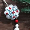 Keychains Protective Talisman DIY Embroidery Keychain Chinese Flower Pendant Omamori Man Key Chain Women Holder Cute Couples Llaveros