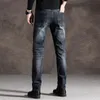 Jeans maschi maschi jean homme black denim magro spijkerbroeken heren pantaloni pantaloni motociclisti allungamento slip slim fit hip hop da uomo marchio Vaquerosmen's