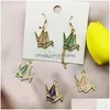 Charms 30 stücke Nette Make A Wish Crane Emaille Anhänger Gold Ton Metall Fit Schmuck DIY Zubehör Ohrring Schwimmende Handgemachte tropfen Deliv Dhkga