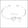 Lien Chaîne Conception Originale Initiale 26 Lettres Charme Noeud Bracelet Creative Alphabet Sauvage Copines Amoureux Demoiselle D'honneur Ouverture Bangl Dhxsa