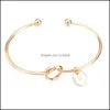 Lien Chaîne Conception Originale Initiale 26 Lettres Charme Noeud Bracelet Creative Alphabet Sauvage Copines Amoureux Demoiselle D'honneur Ouverture Bangl Dhxsa