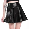 Kjolar kvinnor veckade a-line skater kjol sommar glänsande metall holografisk mini sexig klubb disco harjuku kjolstskjol