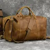 Duffel Taschen Luufan Echtes Leder Männer Reisetasche Vintage Crazy Horse Männliche Laptop Handtasche Große Kapazität Gepäck Tote