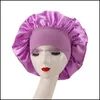 Bonnet / Skull Caps Soft Silky Slee Hair Cap Salon Bonnets pour femmes Confortable Elasic Satin Night Sleep Hat Perte Bonnet Dames Turba Dhh5Q