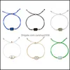 Bangle mode eenvoudige colorf kristallen handgemaakte geweven armband voor vrouwen diamant cluster was touw sieraden cadeau drop levering armbanden dh6te