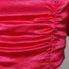 T-shirts pour femmes Tops d'été 2023 Femmes Designer de luxe Rose Satin Col carré Dos nu Manches courtes Mode Élégant High Street Wear Blouse