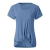 T-shirt da donna T-shirt da donna in cotone a maniche corte T-shirt da donna O-Collo Slim Pullover Camicia lunga senza confini