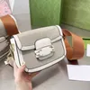 Crossbody schoudertassen klep handtas portemonnee vrouwen messenger portemonnee witte paard hardware mode letters gewoon lady lady lederen leer afneembaar brede canvas band