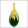 Anhänger Halsketten Klassische elegante blühende Pflaume Gold eingelegte Jade Halskette Nachahmung Hetian tropfenförmige Chalcedon Schmuck Tropfen Deli Dhxue