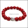 Beaded Strands 8Mm Tiger Eye Stone Buddha Beads Bracelet For Women Men Handmade Elastic Lava Yoga Jewelry Gift Drop Delivery Bracele Dhdbn